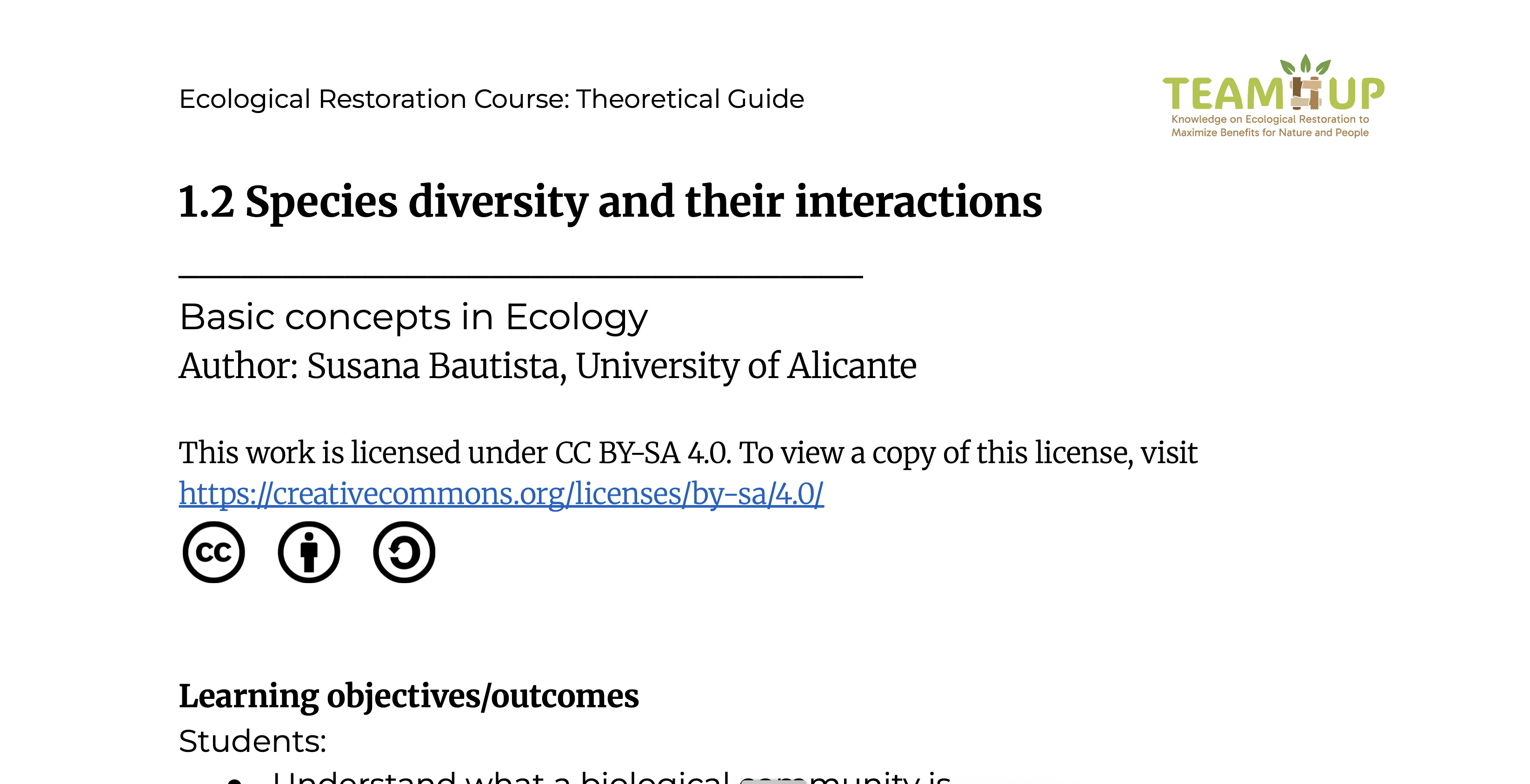 Species Diversity and their Interactions - Supporting Material