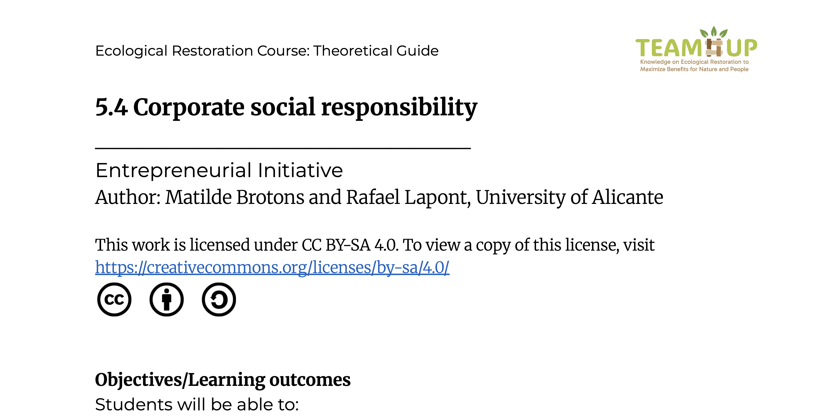 Corporate Social Responsibility - Supporting Material