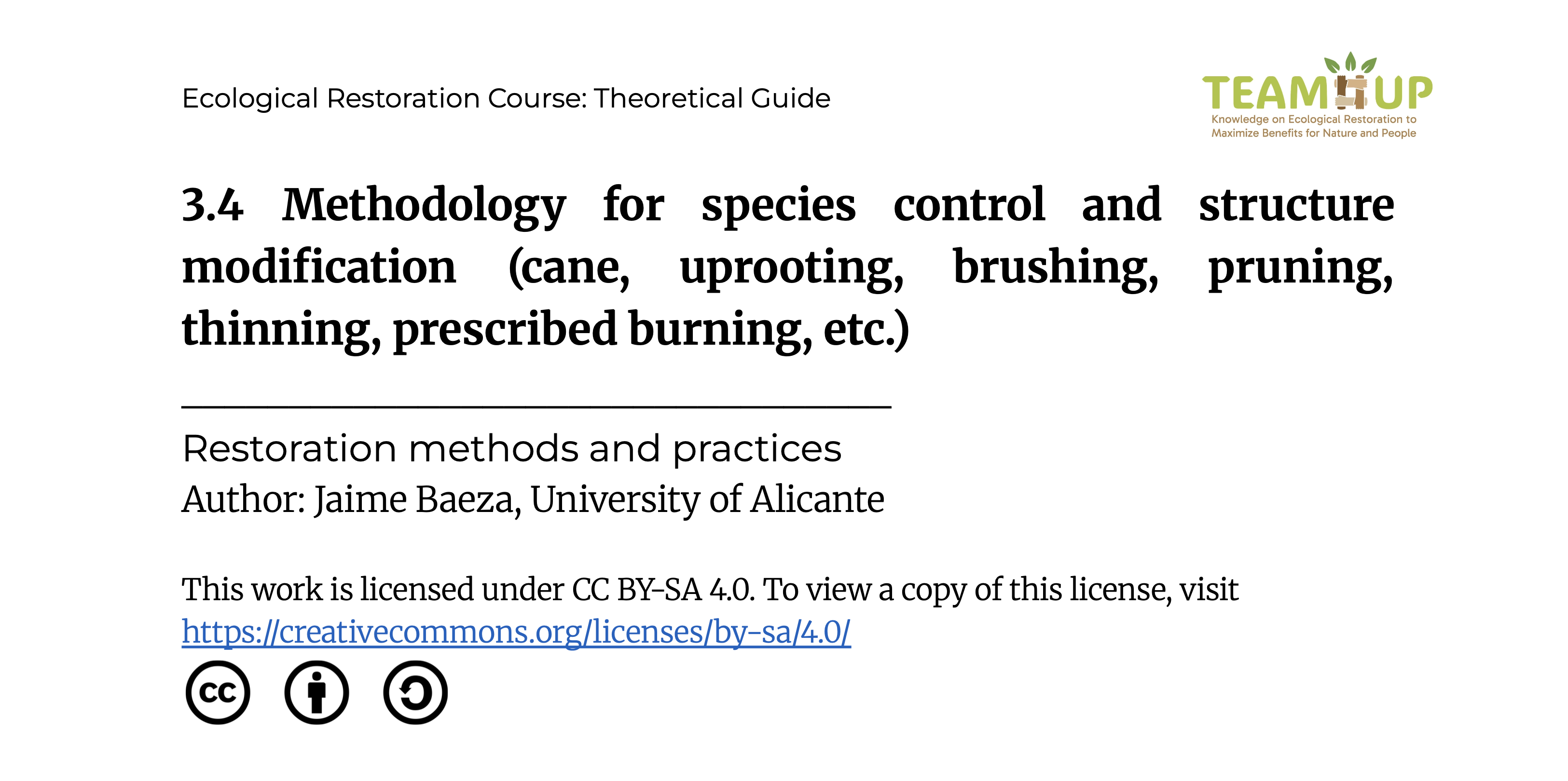 Methodology for Species Control and Structure Modification - Supporting Material