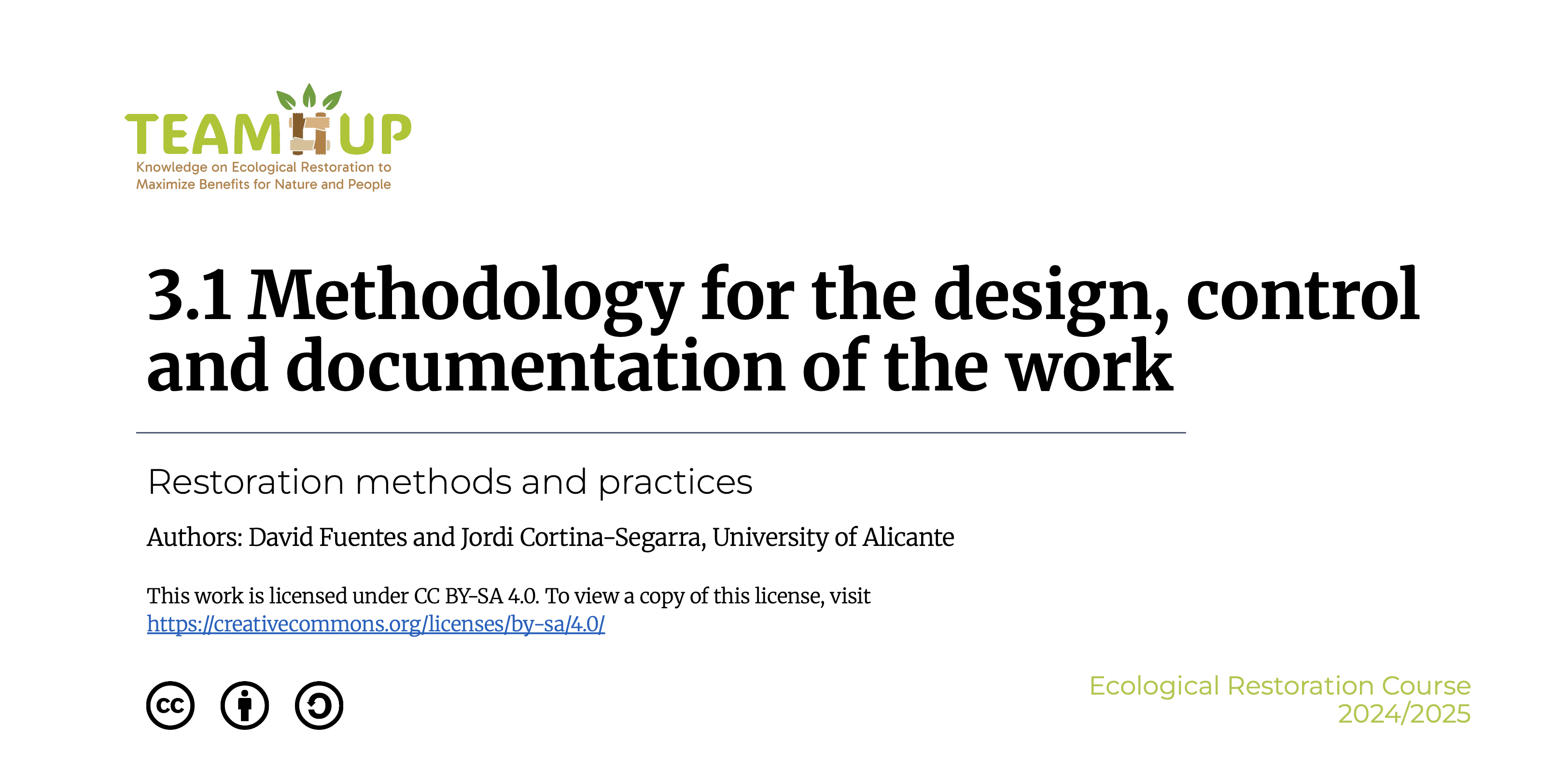 Methodology for Design, Control and Documentation - Presentation