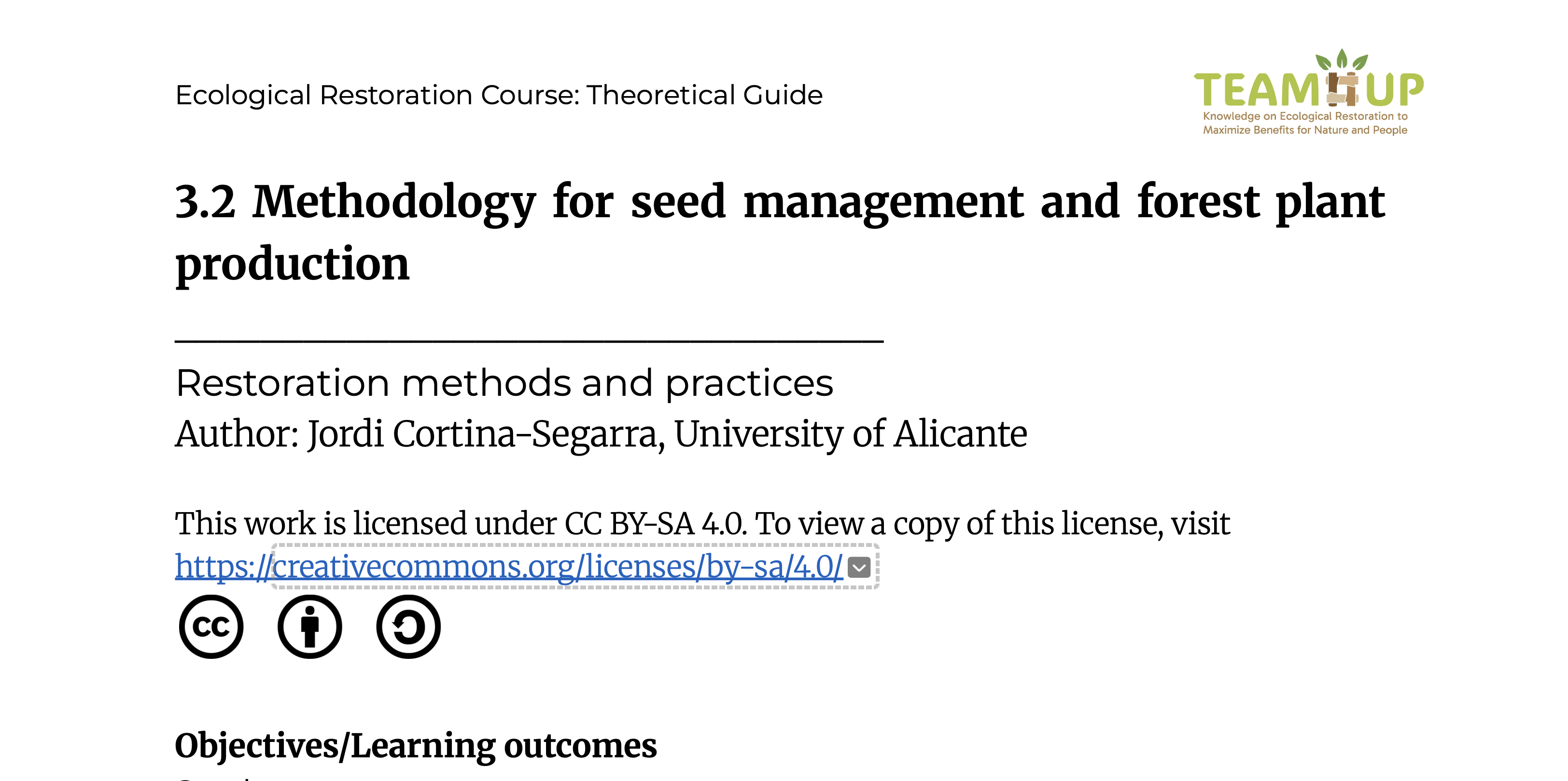 Methodology for Seed Management & Woody Plant Production - Supporting Material
