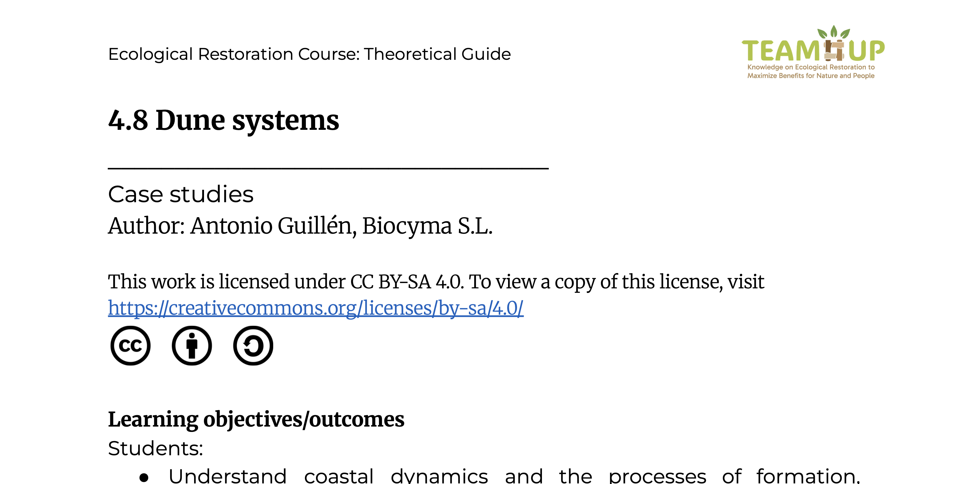 Dune Systems - Supporting Material