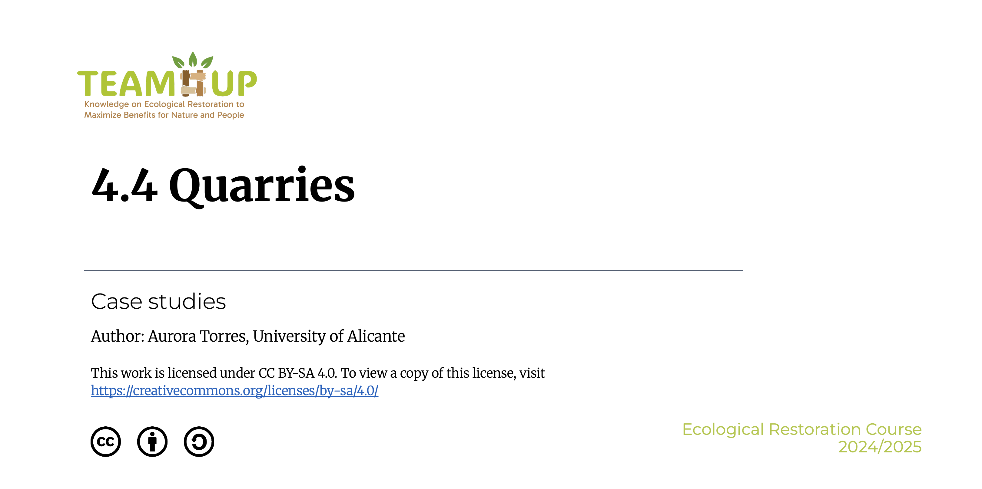 Quarries - Presentation