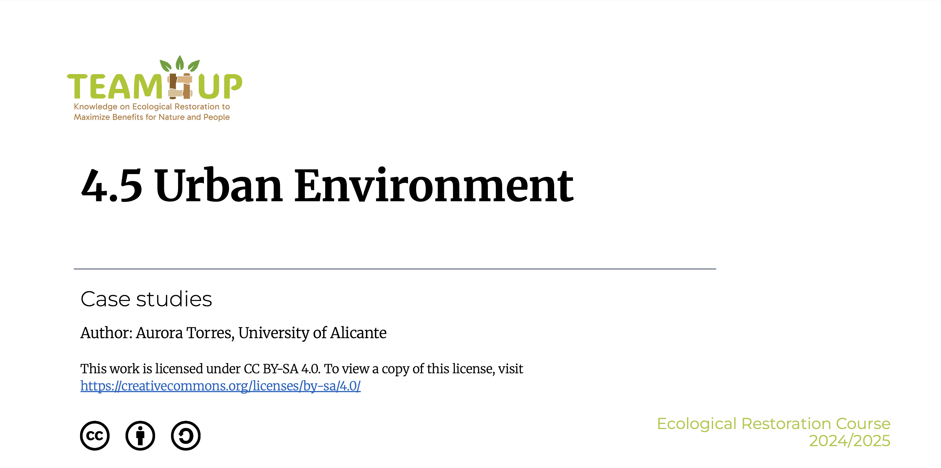 Urban Environments - Presentation