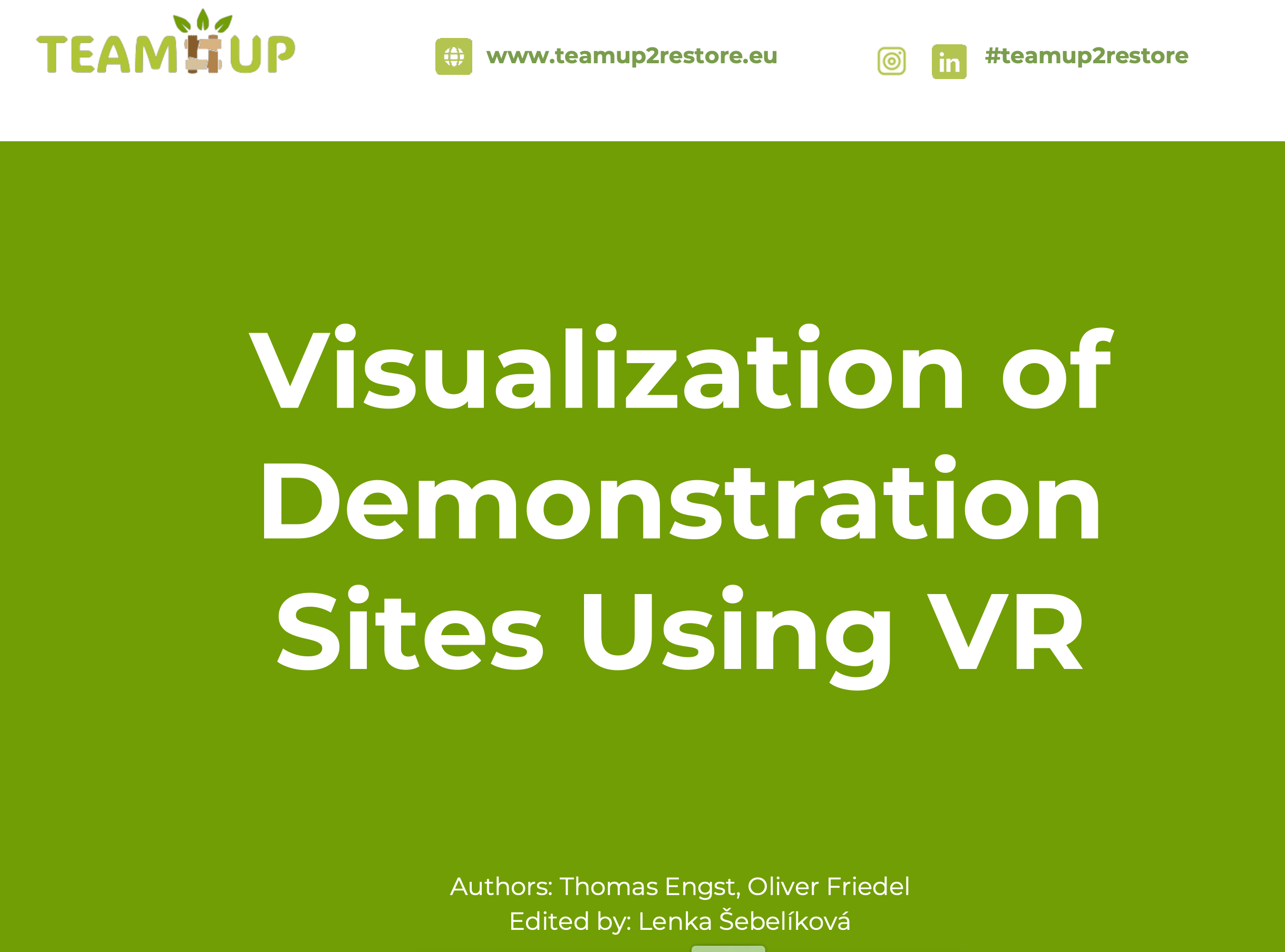 Visualisation of Demonstration Sites using VR